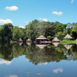 Huts on the Amazon River