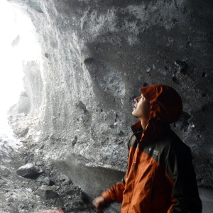 Inside an ice cave