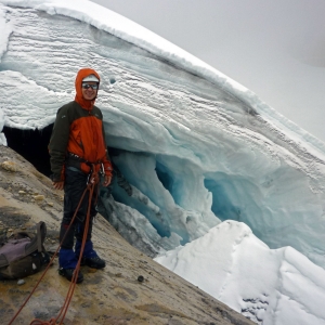 At the mouth of an ice cave