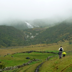 Starting the hike into the mountains