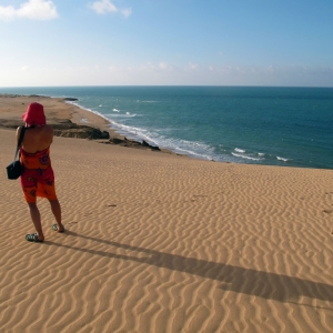 The Taroa Sand Dunes and the Caribbean Sea