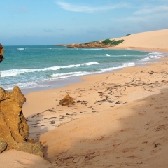 Taroa Sand Dunes meeting the Caribbean Sea