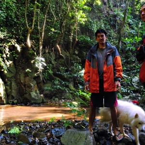 Visiting a waterfall at Calayan island