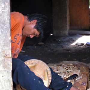 A local woodcarver