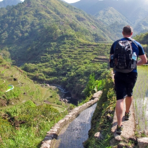 Walking along the rice terraces of Cambulo