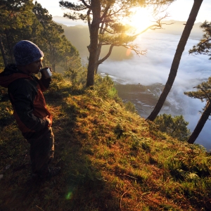 Admiring the sunrise at Maligcong