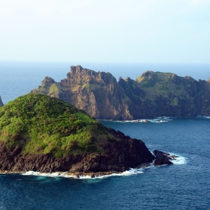 Dos Hermanos islands as seen from the top of Punta Engaño on Palaui Island