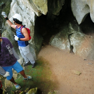 At the entrance of Hundred Caves in Tagabinet