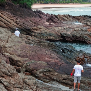 Walking along the rocky shores of Sabang