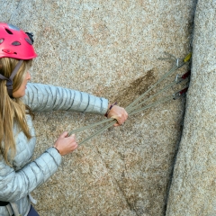 A student testing her anchor