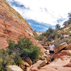 Haciendo senderismo en el Cañón Red Rock