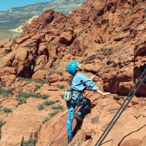 Scoping out the rock above